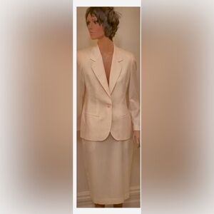 white wool Joseph A. Banks tailored ladies suit